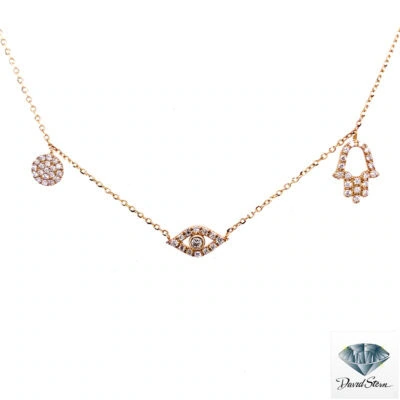 0.22 CT Round Brilliant Diamond Fashionable Necklace in 14kt Yellow Gold.